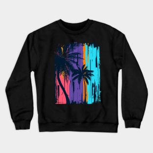 Colorful Beach Sunset Summer Design Crewneck Sweatshirt